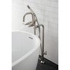Aqua Vintage CCK8408DL Freestanding Tub Faucet with Supply Line, Stop Valve, Brushed Nickel CCK8408DL